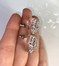 Large Acrylic Stud Earrings Ring With Crystal Rhinestones