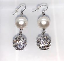 Pearl Drop Crystal Dangle Earrings