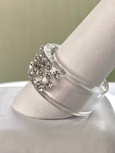 Clear Wide Band Acrylic Ring With Crystals