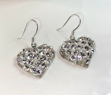 Heart Shaped Lucite Earrings With Crystals