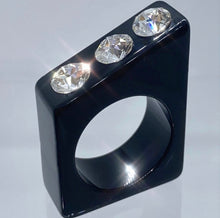 Art Deco Black Acrylic Ring