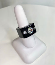 Black Acrylic Crystal Cube Ring