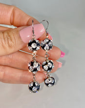 Sorrento Acrylic Crystal Ball Drop Earrings Black