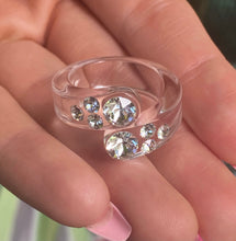 Twist Acrylic Crystal Ring In Clear