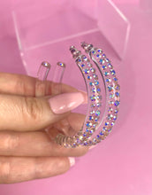 Red Carpet Acrylic Crystal Hoop Earrings In Aurora Borealis