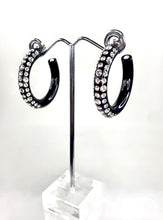 Black Acrylic Hoop Earrings With Crystal Rhinestones