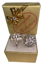 Large Acrylic Stud Earrings Ring With Crystal Rhinestones