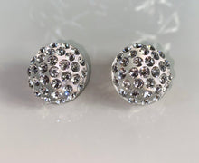 Large Acrylic Stud Earrings Ring With Crystal Rhinestones