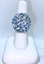 Blue Crystal Lucite Ring In Clear