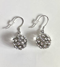 Clear Acrylic Ball Dangle Earrings With Crystal Rhinestones