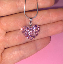 Mini Pink Crystal Heart Necklace With Chain