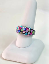 Vogue Crystal Acrylic Black Ring In Mixed Stone