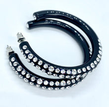 Red Carpet Acrylic Crystal Hoop Earrings In Black