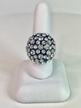 Black Acrylic Ring With Crystal Rhinestones