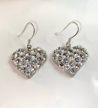 Heart Shaped Lucite Earrings With Crystals