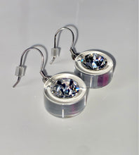 Chunky Clear Acrylic Earrings With Crystal Gemstones