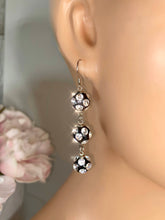 Sorrento Acrylic Crystal Ball Drop Earrings Black