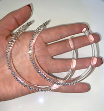 Oversized Acrylic Hoop Earrings With Aurora borealis Crystals