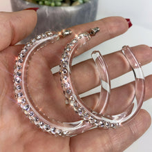 Red Carpet Acrylic Crystal Hoop Earrings Clear
