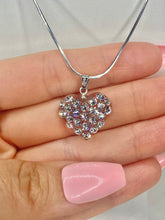Clear Acrylic Heart Necklace With Crystal Rhinestones