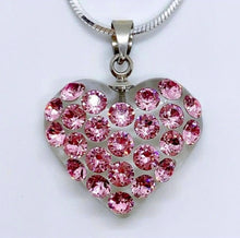 Mini Pink Crystal Heart Necklace With Chain