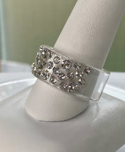 Clear Wide Band Acrylic Ring With Crystals