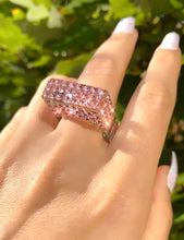 Rectangular Cube Ring In Pink
