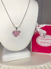 Mini Pink Crystal Heart Necklace With Chain