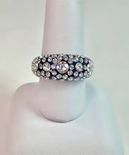 Black Acrylic Ring With Crystals