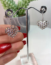 Heart Shaped Lucite Earrings With Crystals