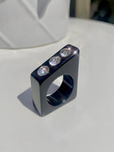 Art Deco Black Acrylic Ring