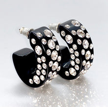 Monroe Acrylic Crystal Earrings In Black