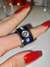 Black Acrylic Crystal Cube Ring