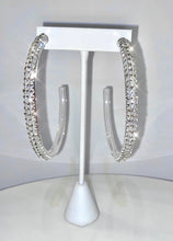 Oversized Acrylic Hoop Earrings With Crystal Elements