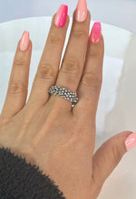 Black Acrylic Ring With Crystals