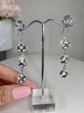 Sorrento Acrylic Crystal Ball Drop Earrings Black
