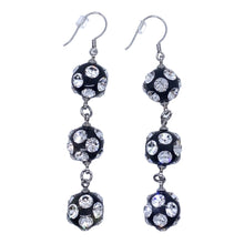 Sorrento Acrylic Crystal Ball Drop Earrings Black