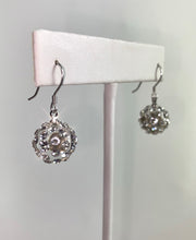 Clear Acrylic Ball Dangle Earrings With Crystal Rhinestones