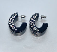 Monroe Acrylic Crystal Earrings In Black