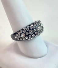 Black Acrylic Ring With Crystals
