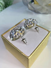 Large Acrylic Stud Earrings Ring With Crystal Rhinestones