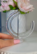 Oversized Acrylic Hoop Earrings With Aurora borealis Crystals