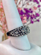Black Acrylic Ring With Crystals