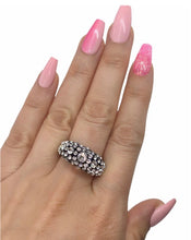 Black Acrylic Ring With Crystals