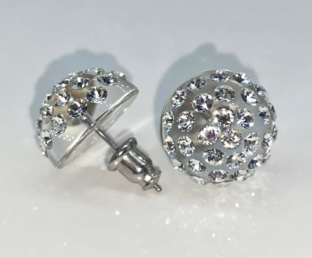 New York Crystal Stud Earrings Clear