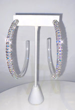Oversized Acrylic Hoop Earrings With Aurora borealis Crystals