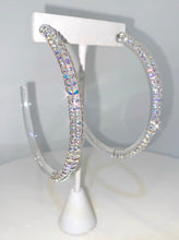 Oversized Acrylic Hoop Earrings With Aurora borealis Crystals