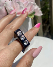 Art Deco Black Acrylic Ring