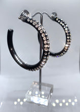 Red Carpet Acrylic Crystal Hoop Earrings In Black