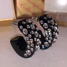 Monroe Acrylic Crystal Earrings In Black
